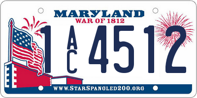 MD license plate 1AC4512