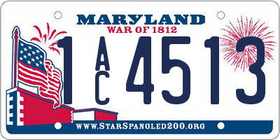 MD license plate 1AC4513
