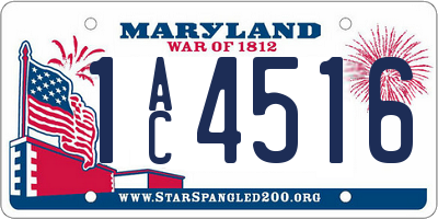 MD license plate 1AC4516