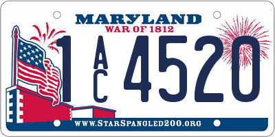 MD license plate 1AC4520