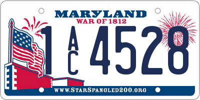MD license plate 1AC4528