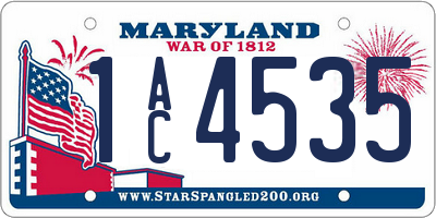MD license plate 1AC4535
