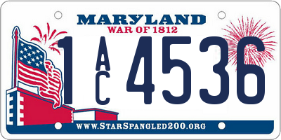 MD license plate 1AC4536