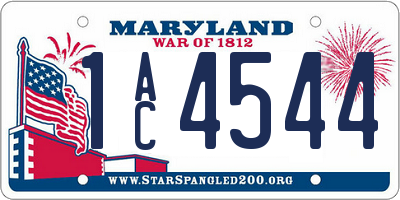 MD license plate 1AC4544