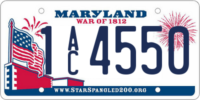 MD license plate 1AC4550