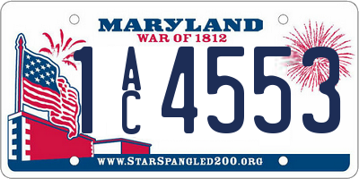MD license plate 1AC4553