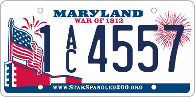 MD license plate 1AC4557