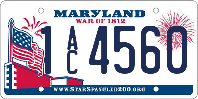 MD license plate 1AC4560