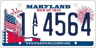 MD license plate 1AC4564