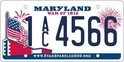 MD license plate 1AC4566