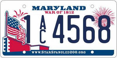 MD license plate 1AC4568
