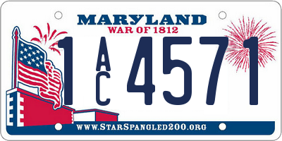 MD license plate 1AC4571