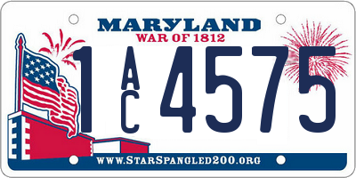 MD license plate 1AC4575