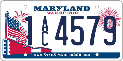MD license plate 1AC4579