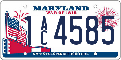 MD license plate 1AC4585