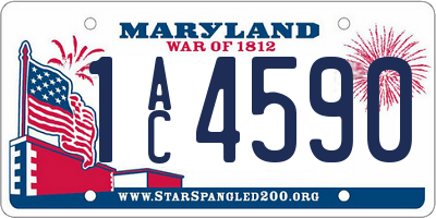 MD license plate 1AC4590