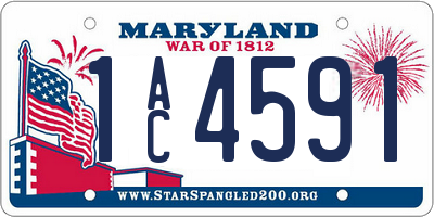 MD license plate 1AC4591