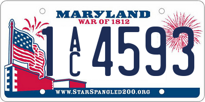 MD license plate 1AC4593