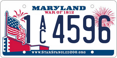 MD license plate 1AC4596