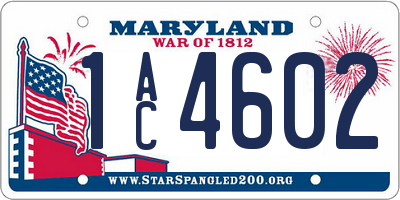 MD license plate 1AC4602