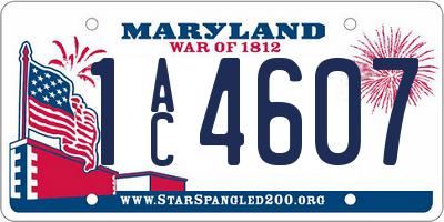 MD license plate 1AC4607