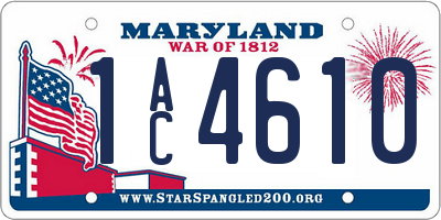 MD license plate 1AC4610