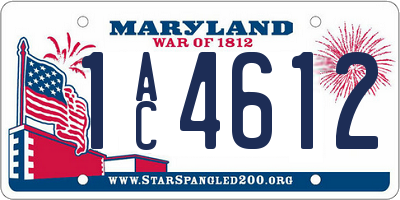 MD license plate 1AC4612