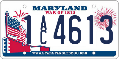 MD license plate 1AC4613