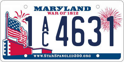 MD license plate 1AC4631