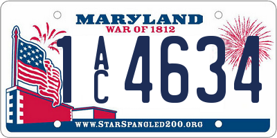 MD license plate 1AC4634