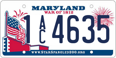 MD license plate 1AC4635
