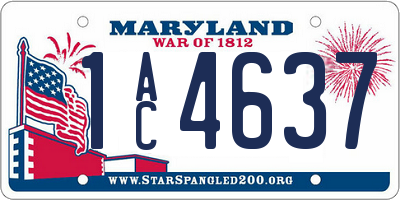 MD license plate 1AC4637