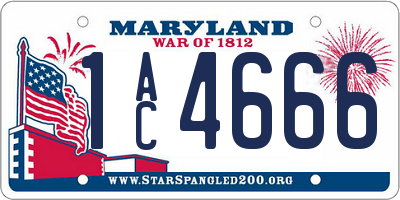 MD license plate 1AC4666