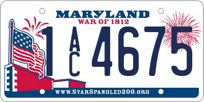 MD license plate 1AC4675