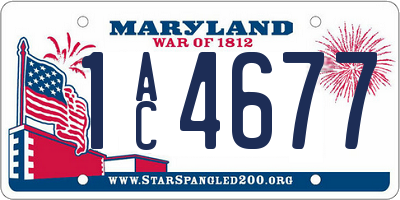 MD license plate 1AC4677