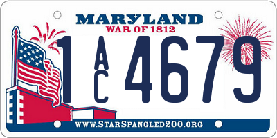 MD license plate 1AC4679