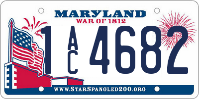 MD license plate 1AC4682