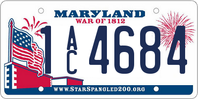 MD license plate 1AC4684