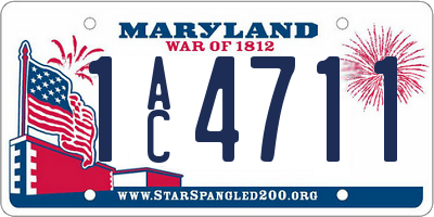 MD license plate 1AC4711
