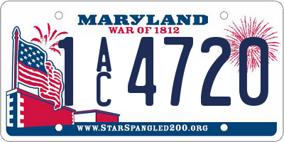 MD license plate 1AC4720