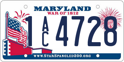 MD license plate 1AC4728