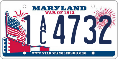 MD license plate 1AC4732