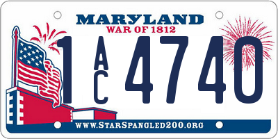MD license plate 1AC4740