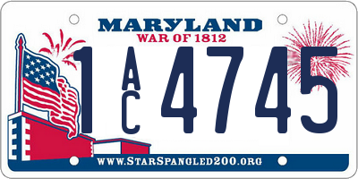 MD license plate 1AC4745