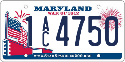 MD license plate 1AC4750