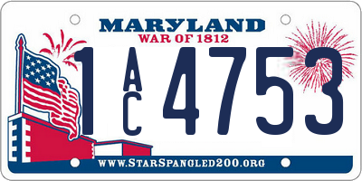 MD license plate 1AC4753