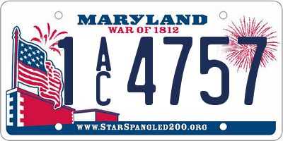 MD license plate 1AC4757