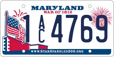 MD license plate 1AC4769