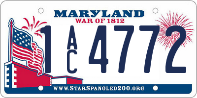 MD license plate 1AC4772