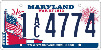 MD license plate 1AC4774